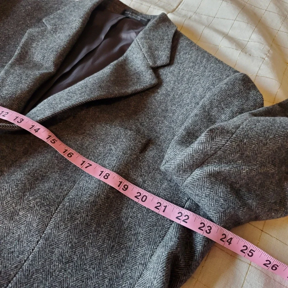 Ruffini Italy Sport Coat 42L Gray Camel Hair Blend Herringbone Blazer‎ Jacket